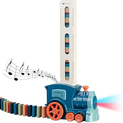 Image galerie 2 - Domino Train Automatique avec Dominos Colorés – Jeu Éducatif et Amusant pour Enfants