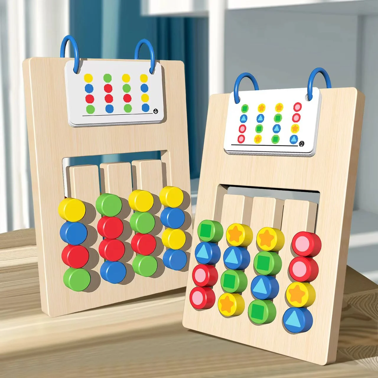 Image galerie 4 - <b>Jeu en Bois Montessori – Roulement à Billes et Cartes Modèles pour Enfants 2-6 ans</b>