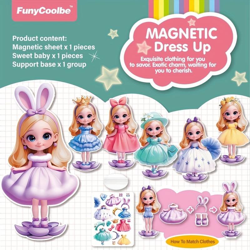Image galerie 1 - Autocollants Magnétiques d’Habillage – Princesses & Personnages de Dessins Animés