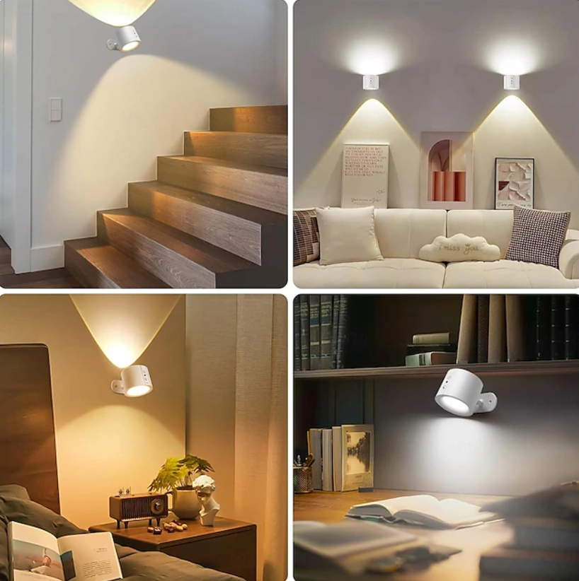 Applique Murale Led Sans Fil Rechargeable – Éclairage Intelligent 360°